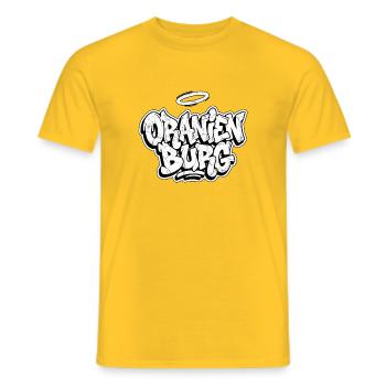 Oranienburg Berlin Graffiti - Männer T-Shirt - Gelb - Vorne - AI Model Male 178 dark (178cm)