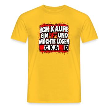 Ich kaufe ein F und möchte lösen CKAD - Männer T-Shirt - Gelb - Vorne - AI Model Male 178 dark (178cm)