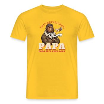 Piloten Geschenk lustig - Rufzeichen Papa - Männer T-Shirt - Gelb - Vorne - AI Model Male 178 dark (178cm)