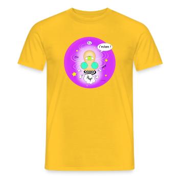Sweet Dopamine Character „I'm here" pink - Männer T-Shirt - Gelb - Vorne - AI Model Male 178 dark (178cm)