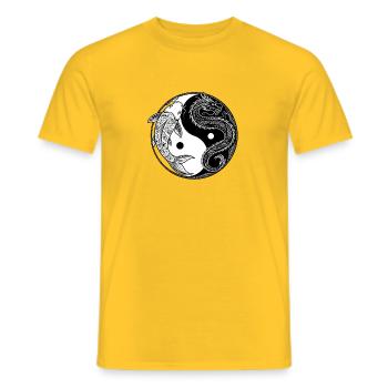 Koi-Drache Yin-Yang-Kreis - Männer T-Shirt - Gelb - Vorne - AI Model Male 178 dark (178cm)