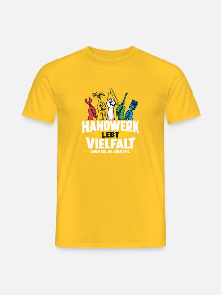 HANDWERK LEBT VIELFALT Handwerker Bewusstsein - Männer T-Shirt - Gelb
