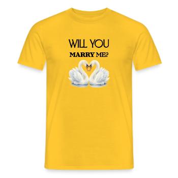 Will you marry me Heiratsantrag süße Geschenkidee  - Männer T-Shirt - Gelb - Vorne - AI Model Male 178 dark (178cm)