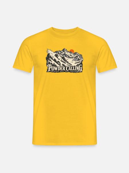 Powder Calling – Snowboard Freeride - Männer T-Shirt - Gelb