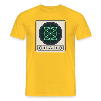 Vintage-Oszilloskop mit leuchtender Kurve - Männer T-Shirt - Gelb - Vorne - AI Model Male 178 dark (178cm)