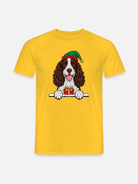 Weihnachten English Springer Spaniel - Männer T-Shirt - Gelb