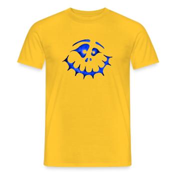 Irres Geistergesicht Blau - Neon Halloween - Männer T-Shirt - Gelb - Vorne - AI Model Male 178 dark (178cm)