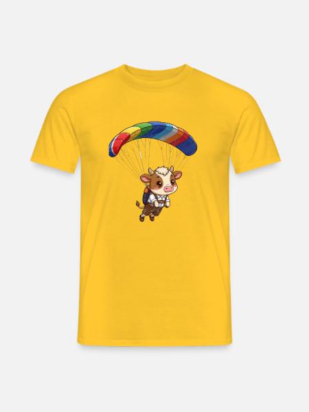 Kuh Paragleiter - Männer T-Shirt - Gelb