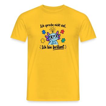 Introvert mit Puzzlebrillanz - Männer T-Shirt - Gelb - Vorne - AI Model Male 178 dark (178cm)