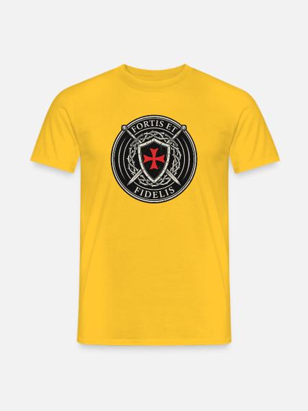 Wappen-Siegel Bibel Ritter - Männer T-Shirt - Gelb