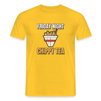 Freitagabend Chippy Tea Lustige britische Pommes - Männer T-Shirt - Gelb - Vorne - AI Model Male 178 dark (178cm)