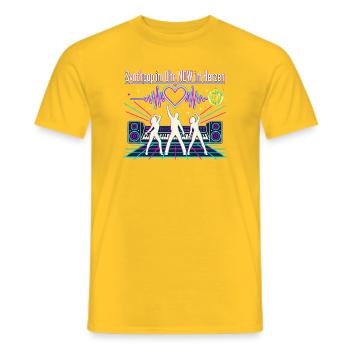 Synthpop Fan NDW 80er Musik Nostalgie - Männer T-Shirt - Gelb - Vorne - AI Model Male 178 dark (178cm)