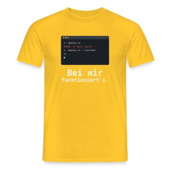 Bei mir funktioniert's - Programmierer Shirt - Männer T-Shirt - Gelb - Vorne - AI Model Male 178 dark (178cm)