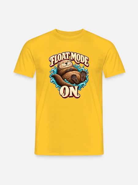 Floatmodus Otter – Entspannt treiben - Männer T-Shirt - Gelb