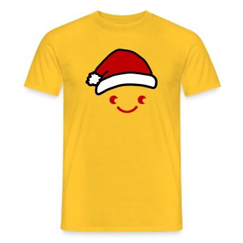 Fröhliches Santa-Gesichtshut - Männer T-Shirt - Gelb - Vorne - AI Model Male 178 dark (178cm)