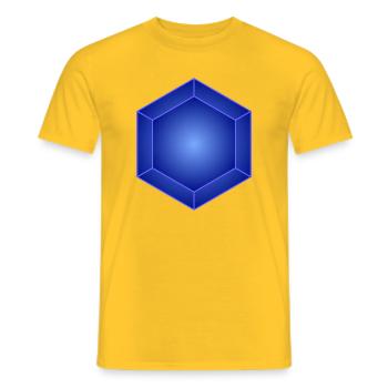 Azure Hexa Prism Glow - Männer T-Shirt - Gelb - Vorne - AI Model Male 178 dark (178cm)