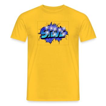 STEVE bricht durch Ziegel! Graffiti-Name - Männer T-Shirt - Gelb - Vorne - AI Model Male 178 dark (178cm)