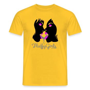fluffy girls - T-shirt homme - jaune - Devant - AI Model Male 178 dark (178cm)