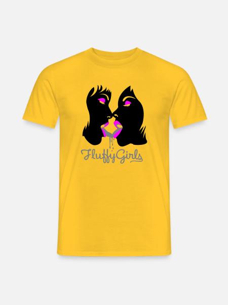 fluffy girls - Männer T-Shirt - Gelb