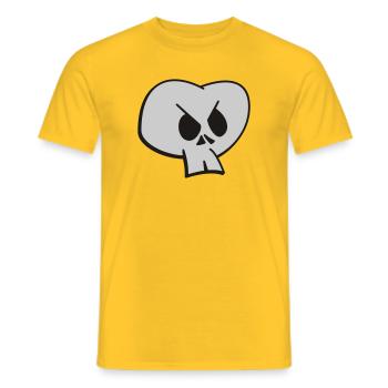 Funny Skull Two Color Design - Men's T-Shirt - yellow - Front - AI Model Male 178 dark (178cm)