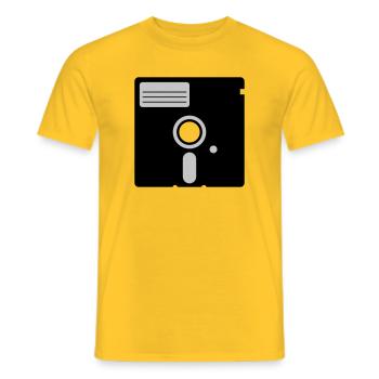 retro floppy disk - Männer T-Shirt - Gelb - Vorne - AI Model Male 178 dark (178cm)