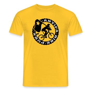 Antifa Bike Punks - Men's T-Shirt - yellow - Front - AI Model Male 178 dark (178cm)