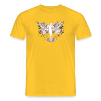 Flügel Silhouette mit Ornamenten - Männer T-Shirt - Gelb - Vorne - AI Model Male 178 dark (178cm)