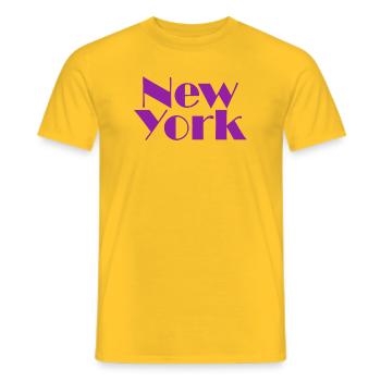 NEW YORK-Purple Broadway - Männer T-Shirt - Gelb - Vorne - AI Model Male 178 dark (178cm)