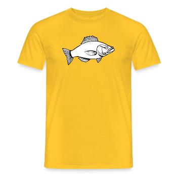 Poisson Poisson Pêcheur T-shirt Cadeau - T-shirt homme - jaune - Devant - AI Model Male 178 dark (178cm)