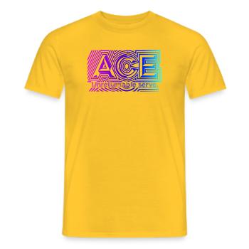 Tennis ACE, pour les amateurs de services parfaits - T-shirt homme - jaune - Devant - AI Model Male 178 dark (178cm)