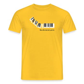 Quand tout devient bruyant, je joue. - T-shirt homme - jaune - Devant - AI Model Male 178 dark (178cm)