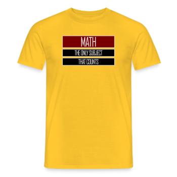Les mathématiques La seule matière qui compte Nerd Mathe Logo - T-shirt homme - jaune - Devant - AI Model Male 178 dark (178cm)
