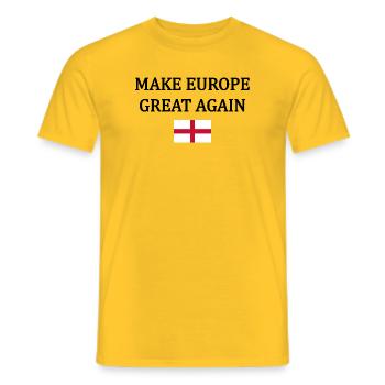 Make Europe Great Again – England - Men's T-Shirt - yellow - Front - AI Model Male 178 dark (178cm)