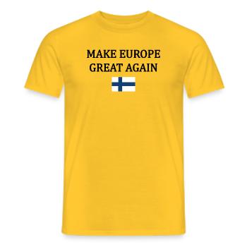 Rendre l’Europe Grande à Nouveau – Finlande - T-shirt homme - jaune - Devant - AI Model Male 178 dark (178cm)