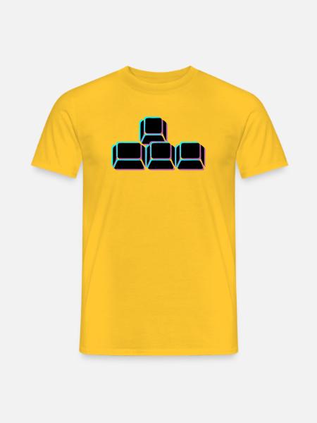 WASD Tasten Glitch Icon - Männer T-Shirt - Gelb
