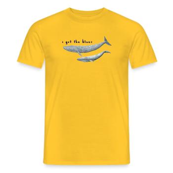 Ich habe den Blues Wale - Wale. baleines - Männer T-Shirt - Gelb - Vorne - AI Model Male 178 dark (178cm)
