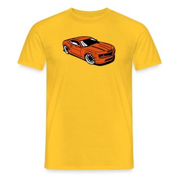 Sports car camaro - Men's T-Shirt - yellow - Front - AI Model Male 178 dark (178cm)