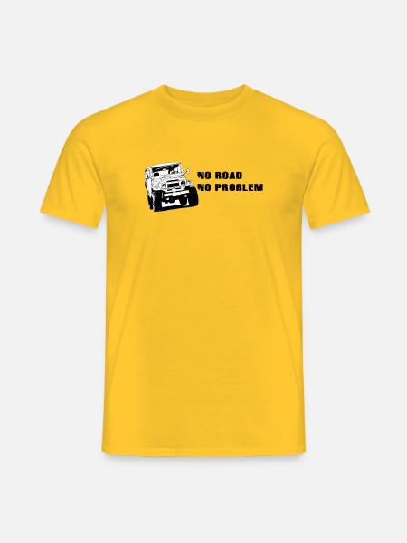 Landcruiser BJ40 No Road No Problem - Men's T-Shirt - yellow