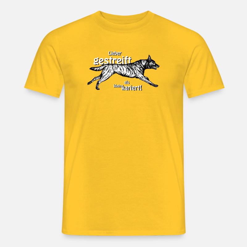 Lieber gestreift als kleinkariert - 3 - Männer T-Shirt - Gelb