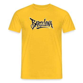 Lettrage de style graffiti de Barcelone - T-shirt homme - jaune - Devant - AI Model Male 178 dark (178cm)