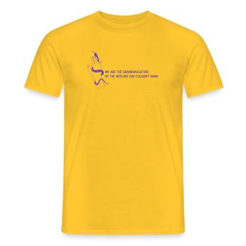 🔮 Witchy Vibes und Feminismus - Männer T-Shirt - Gelb - Vorne - AI Model Male 178 dark (178cm)