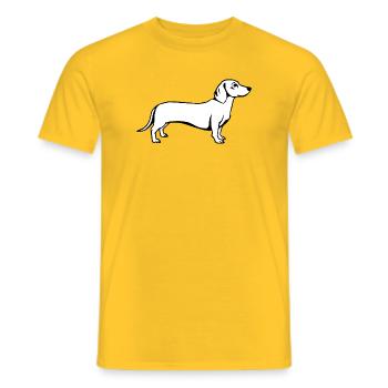 Dachshund Hunde T-shirt Geschenk - Männer T-Shirt - Gelb - Vorne - AI Model Male 178 dark (178cm)