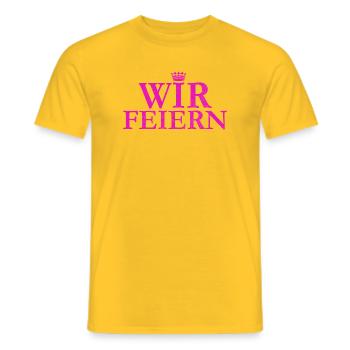 Nous célébrons l’enterrement de vie de jeune fille - T-shirt homme - jaune - Devant - AI Model Male 178 dark (178cm)
