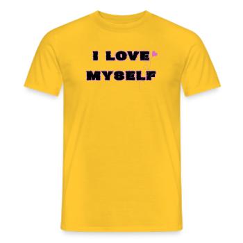 Self-love, I love myself - Men's T-Shirt - yellow - Front - AI Model Male 178 dark (178cm)