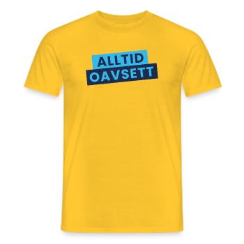Immer unabhängig – stilvolle Aussage - Männer T-Shirt - Gelb - Vorne - AI Model Male 178 dark (178cm)
