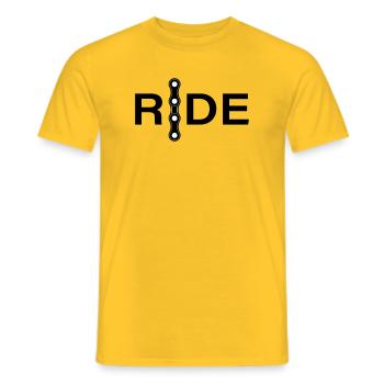 Chain Lines Minimal Design - Men's T-Shirt - yellow - Front - AI Model Male 178 dark (178cm)