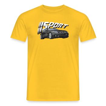 Black glossy sports car cls - Men's T-Shirt - yellow - Front - AI Model Male 178 dark (178cm)