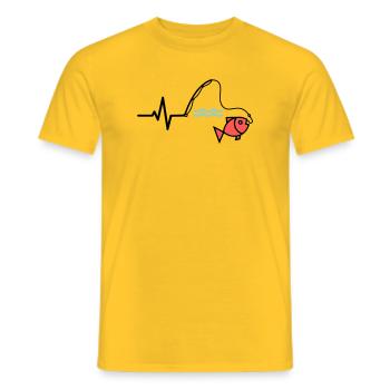 Pulse Fishing Rod Fish Colored - Men's T-Shirt - yellow - Front - AI Model Male 178 dark (178cm)