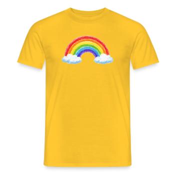 Arc-en-ciel sur les nuages - T-shirt homme - jaune - Devant - AI Model Male 178 dark (178cm)