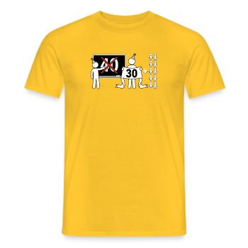 30 + 10 Still 30! Funny 40th Birthday - T-shirt homme - jaune - Devant - AI Model Male 178 dark (178cm)